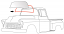 Illustration of 1955 to 1959 2nd series Chevy truck windshield without channel