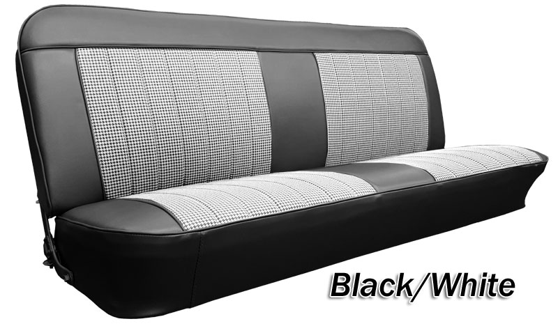 1969 72 Chevy Gmc Truck Houndstooth Bench Seat Cover 3inch Pleats With Horizontal Band Usa1 - 67 72 Chevy Truck Bucket Seat Covers