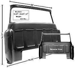 1955-59 Chevy & GMC Truck Rear Outer Cab Panel with Large Window