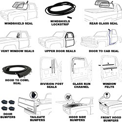 1978-80 Fullsize Chevy & GMC Truck Complete Weatherstripping Kit
