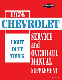 1976 Chevy Truck Chassis Service Manual Supplement 