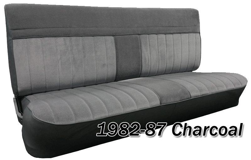 1981-91 Fullsize Chevy & GMC Crew Cab Truck Front Vinyl & Cloth Bench Seat Cover with Horizontal Band