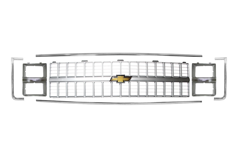 1981-82 Chevy Truck Grille Kit, Dual Headlights, Silver 