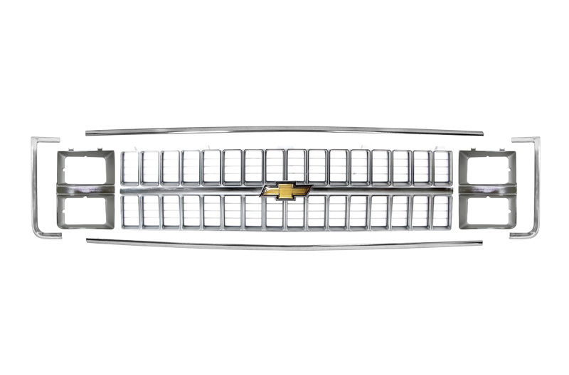 1981-82 Chevy Truck Grille Kit, Dual Headlights, Chrome Grille