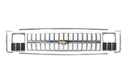 1981-82 Chevy Truck Grille Kit, Single Headlights, Chrome