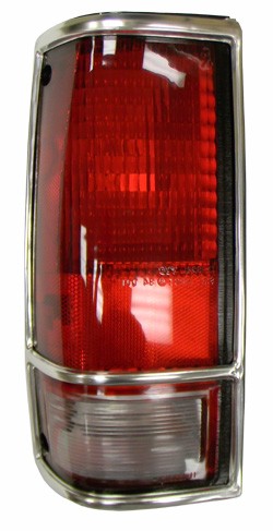 1982-93 Chevy S10 & GMC Sonoma Truck Tail Light Assembly with Chrome Trim, Left