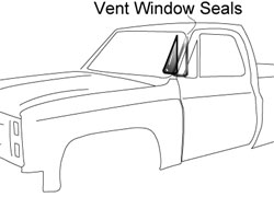 1981-87 Fullsize Chevy & GMC Truck Vent Window Seals 2 Piece Design