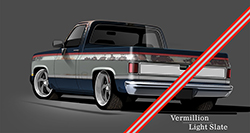 1981-87 Chevy & GMC Truck 2-Tone Paint Break Stripe Kit, Vermillion/Light Slate