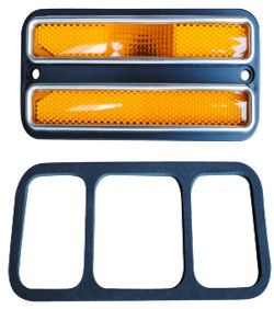 1968-72 Chevy & GMC Front Amber Side Marker Light Lens with Trim (each)