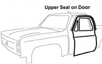 1973-77 Fullsize Chevy & GMC Truck Upper Weatherstrip Seal on Door