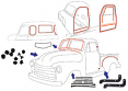 1947-48 Chevy & GMC Truck Complete Weatherstripping Kit